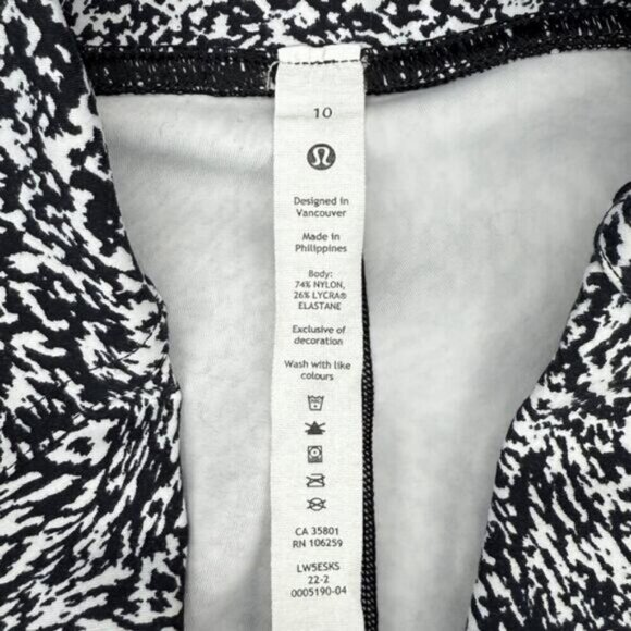 Lululemon InStill High-Rise Tight 28" In Warped Grain Alpine White Black Size 10 - Picture 5 of 8